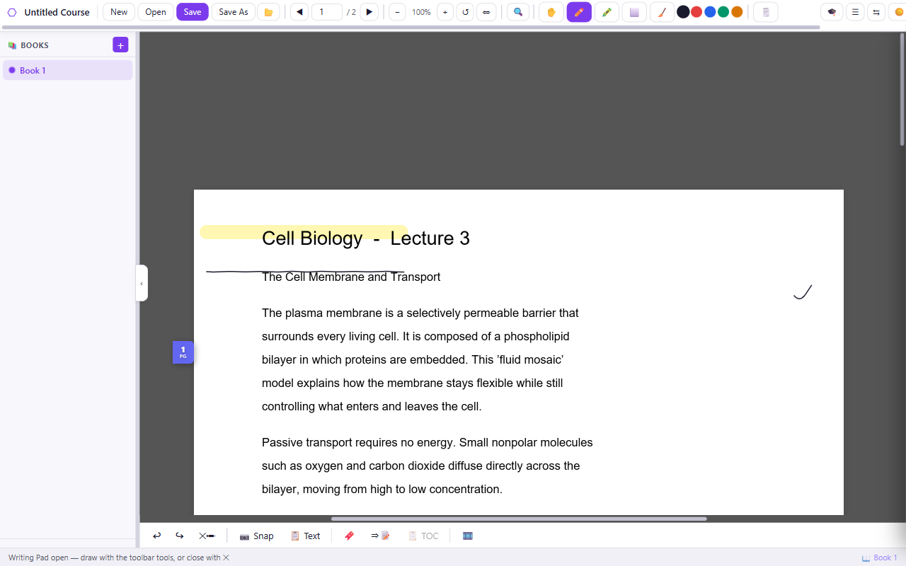 Annotating directly on a PDF page